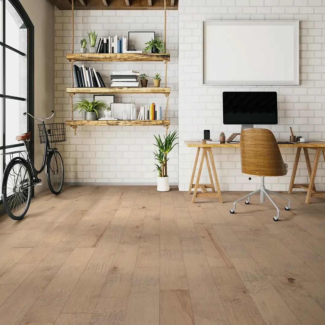 Hardwood flooring in home office | Vic's Carpet & Flooring